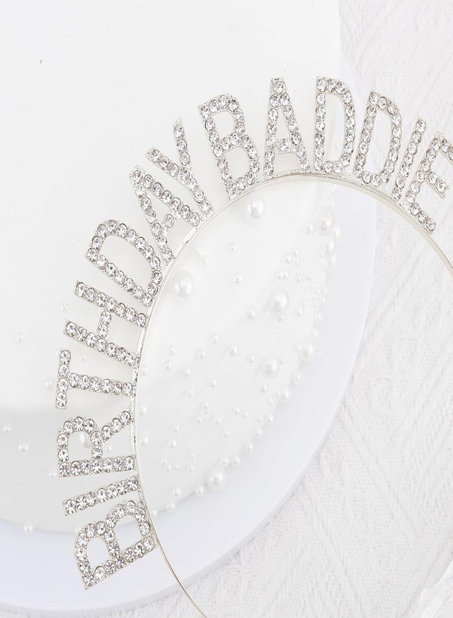 Canitor Birthday Baddie Crown Tiara Headband for Women Adult Girl Birthday Gifts Party Favors Supplies Decorations & Accessories - Image 4